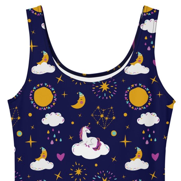 Plus Size Unicorn Moon Pin Up Dress - Picture 2 of 9